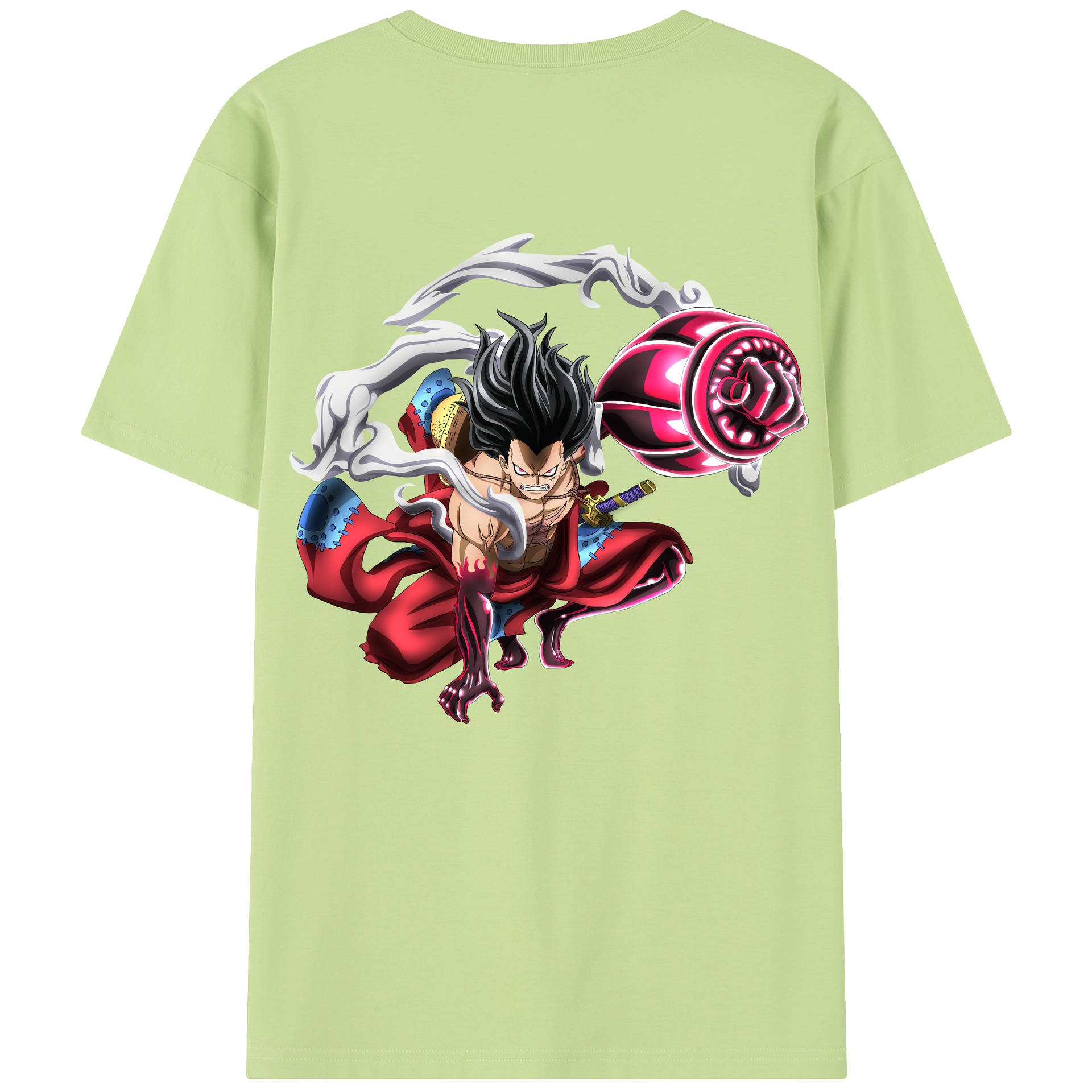 ワンピース モンキー・D・ルフィ ONE PIECE Monkey D. Luffy 綿100％半袖Tシャツ（背面プリント）